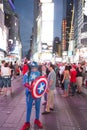 Captain America in Times Square Royalty Free Stock Photo